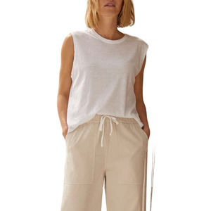 Buck Mason Women White 100% Cotton Slub Muscle Tank Top Size Large